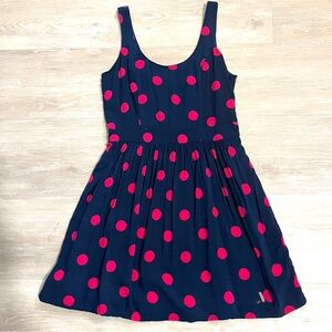 Abercrombie Kids sleeveless polka dot dress. 
Navy blue and pink.  Girls Large